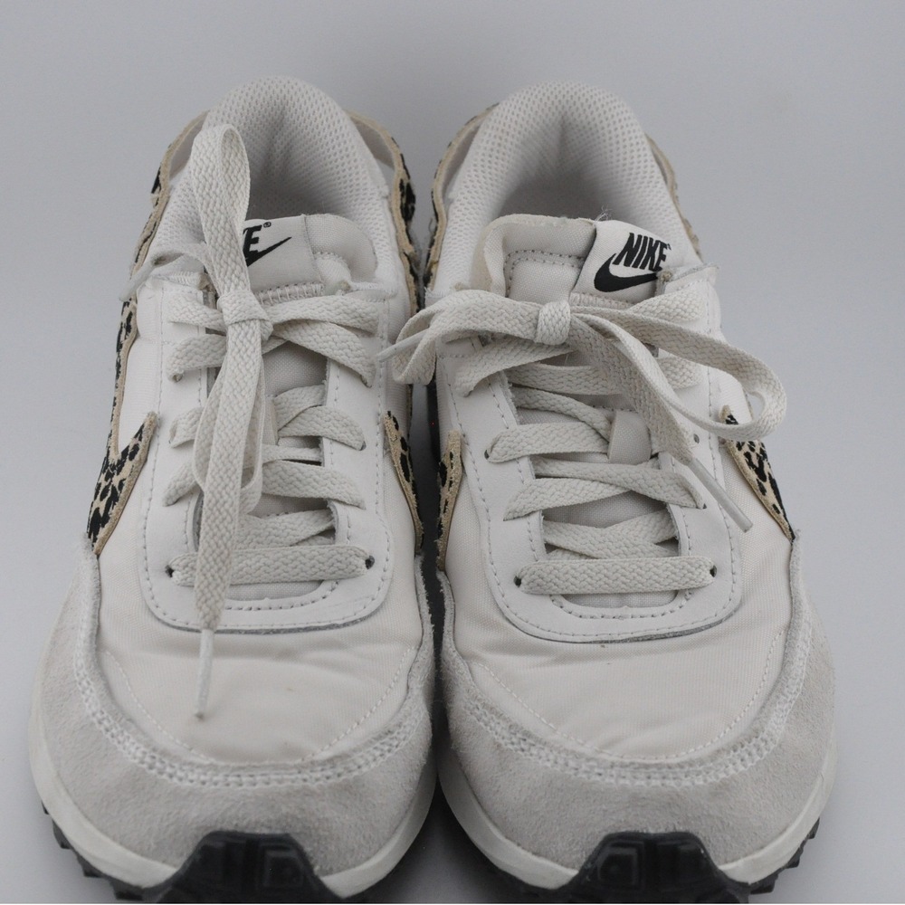 Nike Waffle Debut Size 7.5 White Sail Leopard Print Swoosh Excellent HF1856-001